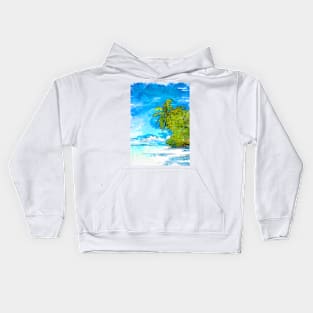 Hot Summer Tropical Scene. Kids Hoodie